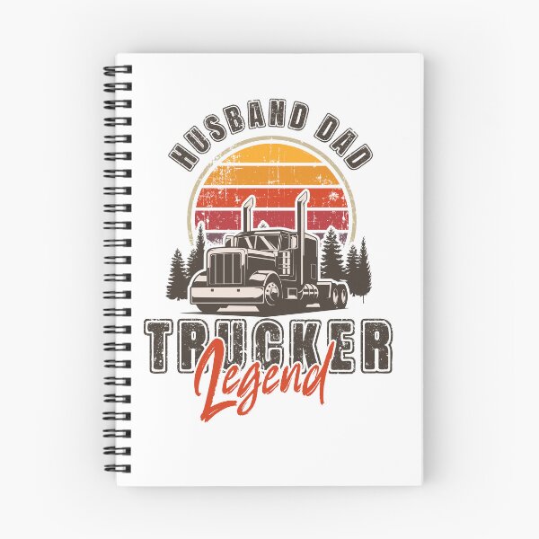Item preview, Vintage sunset long haul truck, Husband Dad Trucker Legend designed and sold by HomeCoquette.