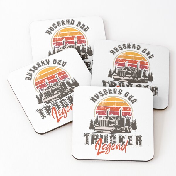 Item preview, Vintage sunset long haul truck, Husband Dad Trucker Legend designed and sold by HomeCoquette.