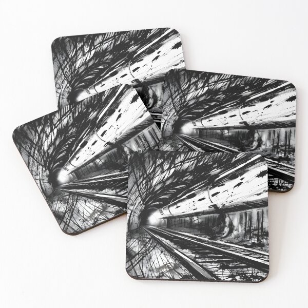 Item preview, Black and white drawing of a tunnel designed and sold by REALDesign-Shop.