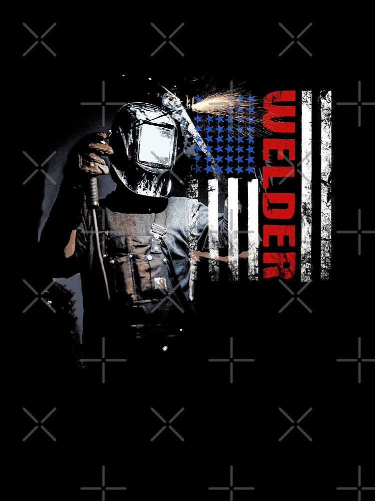 “Welder American Flag Welding Grunge Distressed T-Shirt” T-shirt by