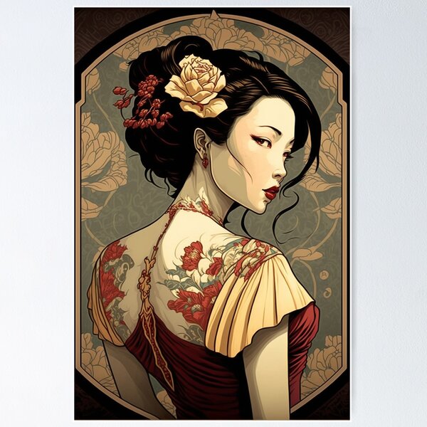 Item preview, Beautiful Lady Wearing Qi Pao designed and sold by ArtNouveauChic.