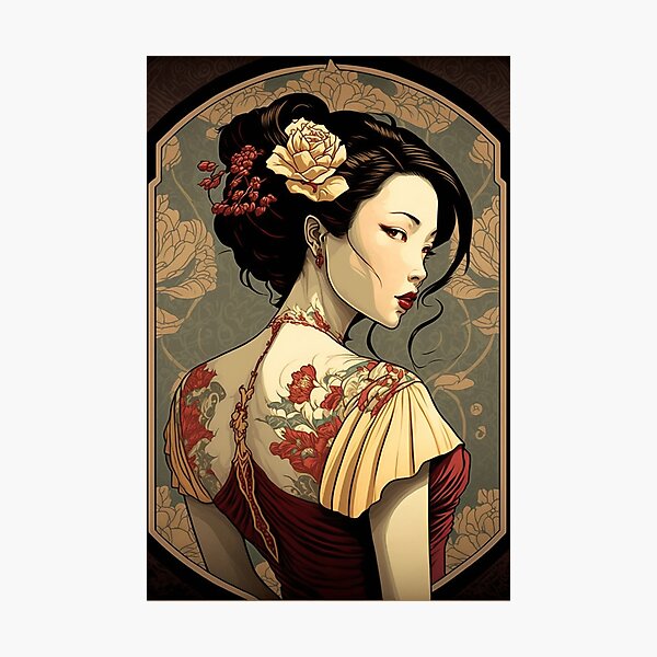 Item preview, Beautiful Lady Wearing Qi Pao designed and sold by ArtNouveauChic.