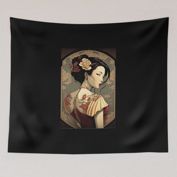 Item preview, Beautiful Lady Wearing Qi Pao designed and sold by ArtNouveauChic.
