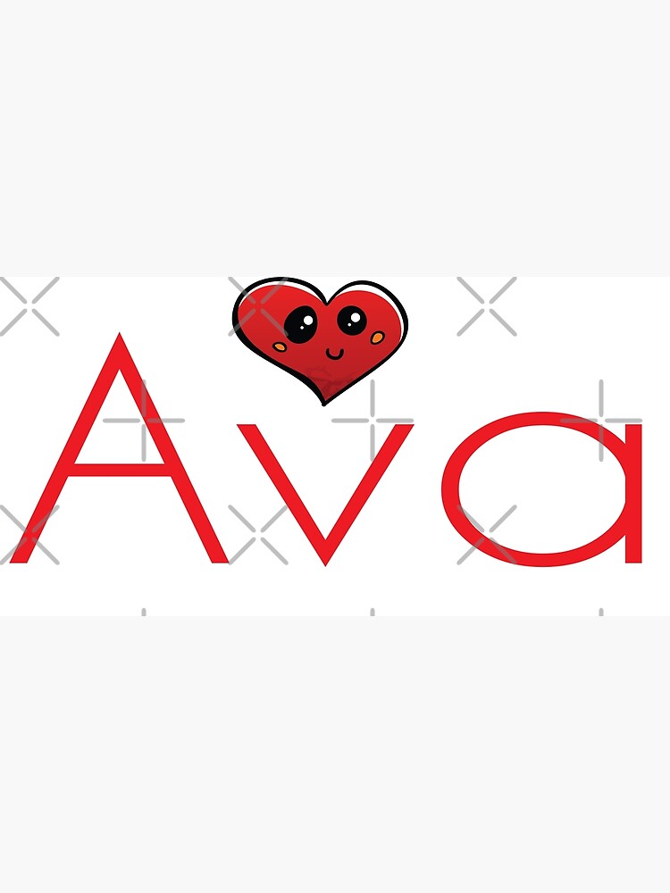 Ava Big Cute Heart My Name Is Ava Greeting Card By Projectx23 Redbubble