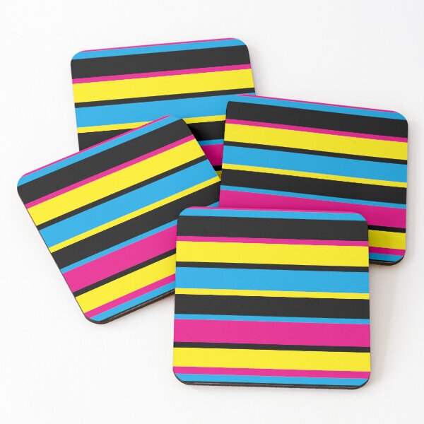 Item preview, Process Color Striped pattern - cmyk - cyan, magenta, yellow, black designed and sold by SirenSeventyOne.