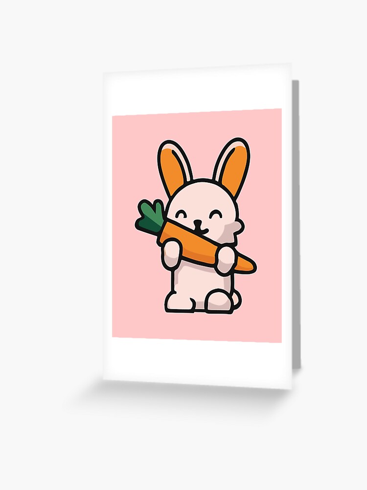 Cute Rabbit Cartoon Bunny Lover Greeting Card