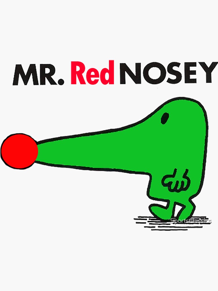 "Red Nose day tk maxx 2023 Mr. Red Nosey" Sticker for Sale by