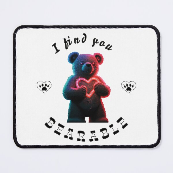 Item preview, I Find You Bearable - Funny Neon Bear Romantic Love Valentine's Gift Design designed and sold by CaseHavenDesign.