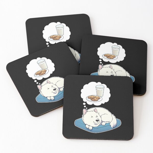 Item preview, Samoyed dreaming about Milk and Cookies designed and sold by DoggieDelights.