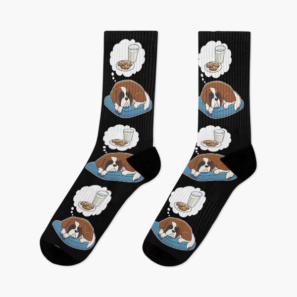 Item preview, St Bernard dreaming about Milk and Cookies designed and sold by DoggieDelights.