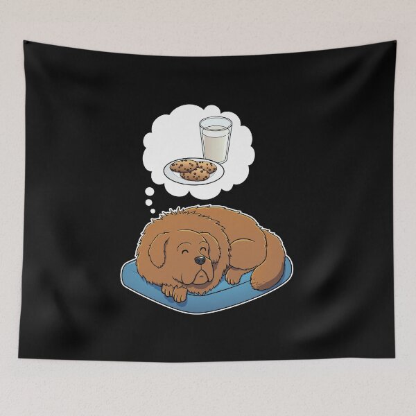 Item preview, Tibetan Mastiff dreaming about Milk and Cookies designed and sold by DoggieDelights.