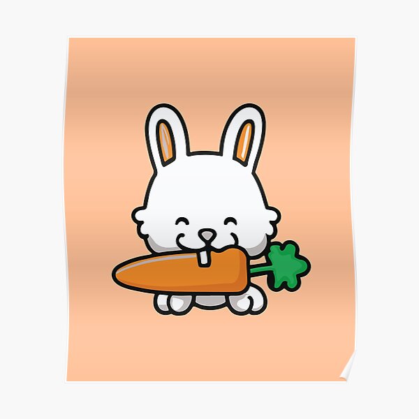 Cute Bunny Cartoon - Amante de los conejos Póster