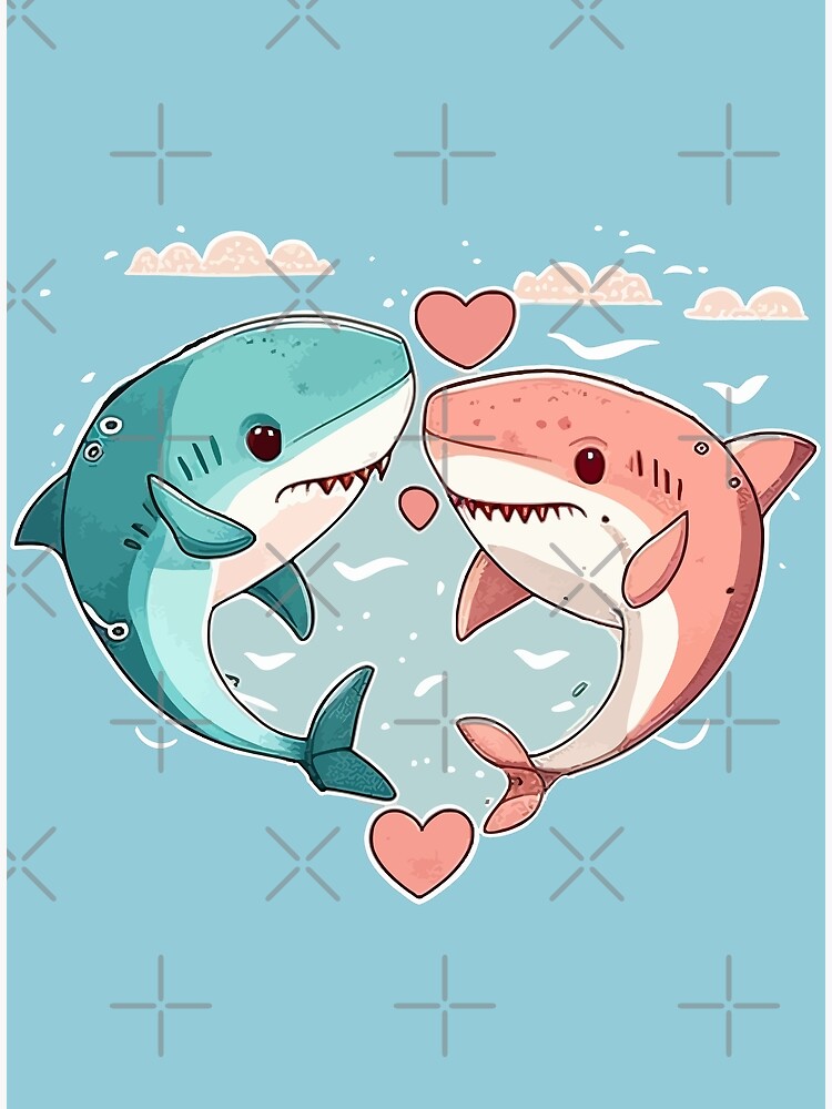 A pair of sharks in love