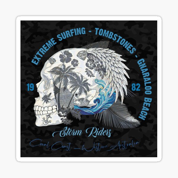 Item preview, Surf extremo - Tombstones - Storm Riders - 1982 - Playa Gnaraloo designed and sold by Corinne Alexa Jackson.