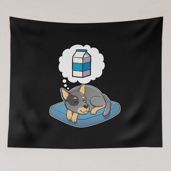 Item preview, Australian Cattle Dog dreaming about Milk designed and sold by DoggieDelights.
