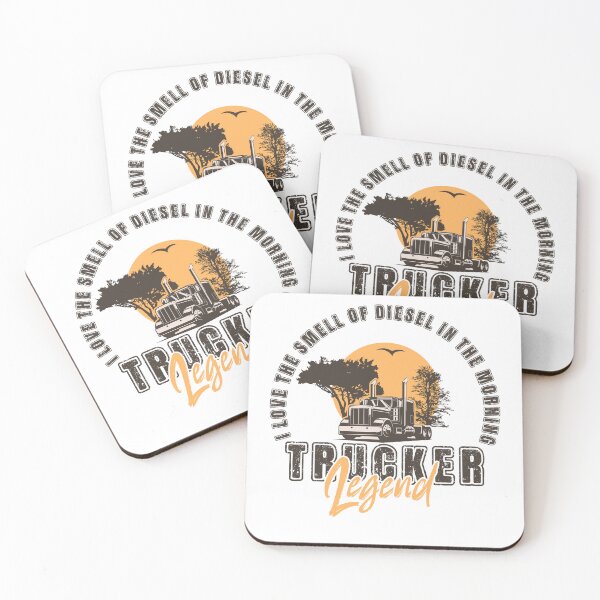 Item preview, I love the smell of diesel in the morning, Husband Dad Trucker Legend designed and sold by HomeCoquette.