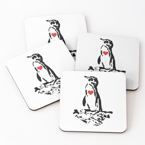 Item preview, Galapagos Penguin Black with Red Heart designed and sold by SBPenguins.