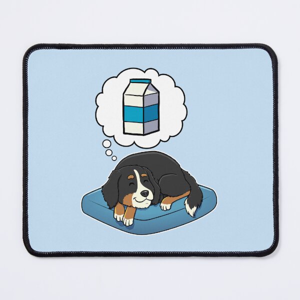 Aperçu de l'œuvre Bernese Mountain Dog dreaming about Milk créée et vendue par DoggieDelights.