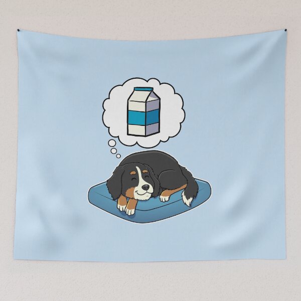 Artikelvorschau, Bernese Mountain Dog dreaming about Milk entworfen und verkauft von DoggieDelights.
