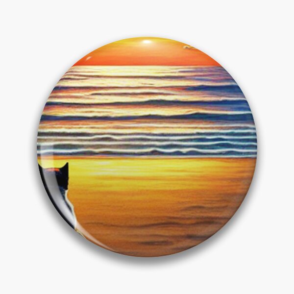 Item preview, Cat Watching Sunset Scene on a Beach designed and sold by MoStorish.