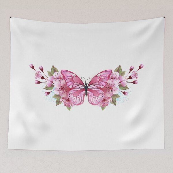 Item preview, Pink Butterfly with Sakura designed and sold by Blackmoon9.
