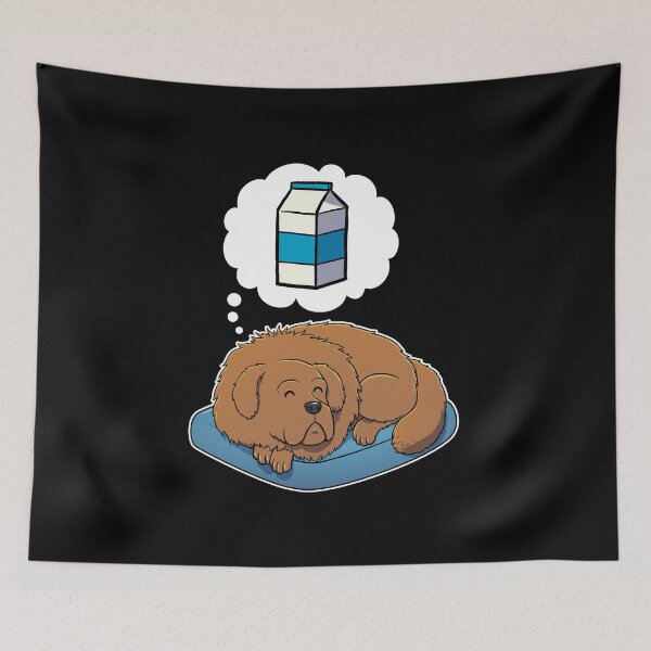 Item preview, Tibetan Mastiff dreaming about Milk designed and sold by DoggieDelights.