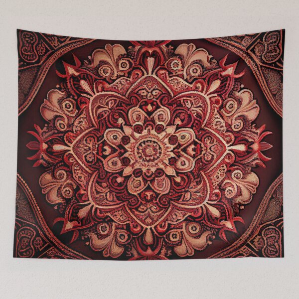 Item preview, Fine Muted Red Traditional Pattern Digital Painting designed and sold by CodeAndColors.