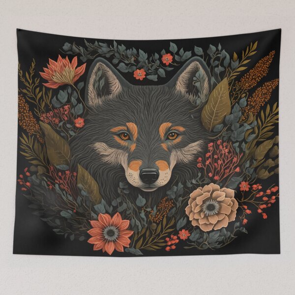 Item preview, Magical wolf Folk Art designed and sold by Visual-wallart.