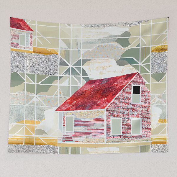 Item preview, Classic Balanced Semi Abstract Modern Farmhouse Pattern Digital Painting designed and sold by CodeAndColors.