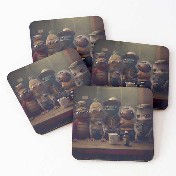 Item preview, A Strange Gang of Friends Digital Painting designed and sold by CodeAndColors.