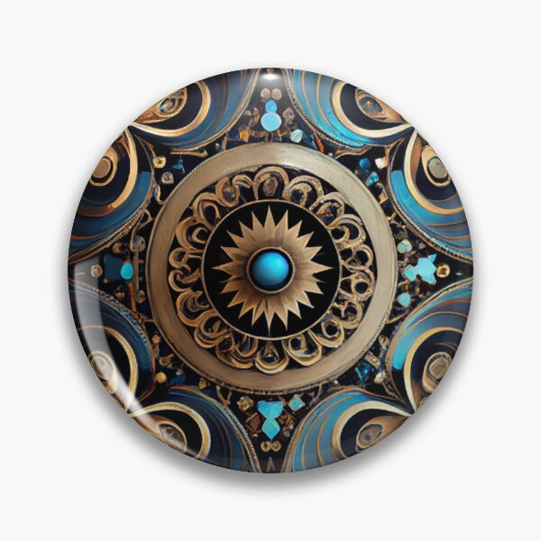 Artikelvorschau, Intense Circular Bejeweled Art Deco Pattern Digital Painting entworfen und verkauft von CodeAndColors.