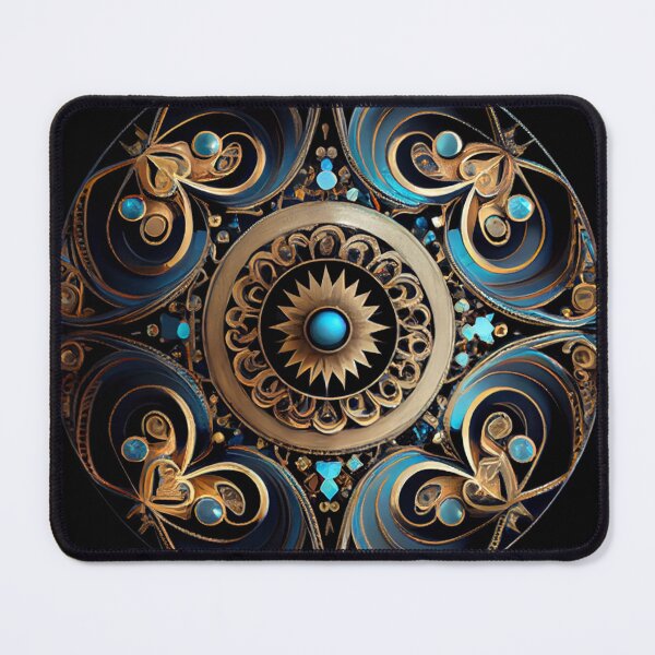 Item preview, Intense Circular Bejeweled Art Deco Pattern Digital Painting designed and sold by CodeAndColors.