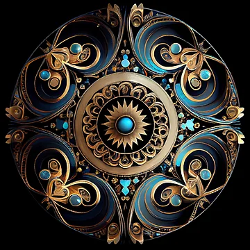 Vorschaubild zum Design Intense Circular Bejeweled Art Deco Pattern Digital Painting von CodeAndColors