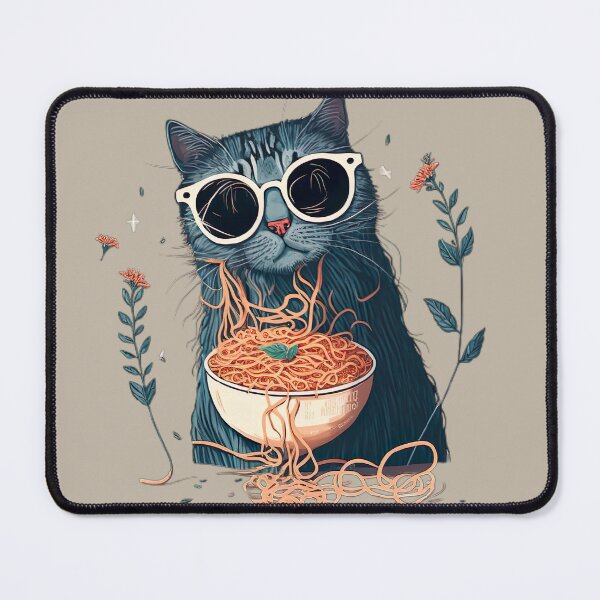 Item preview, Cat eating spaghetti designed and sold by MystiS.