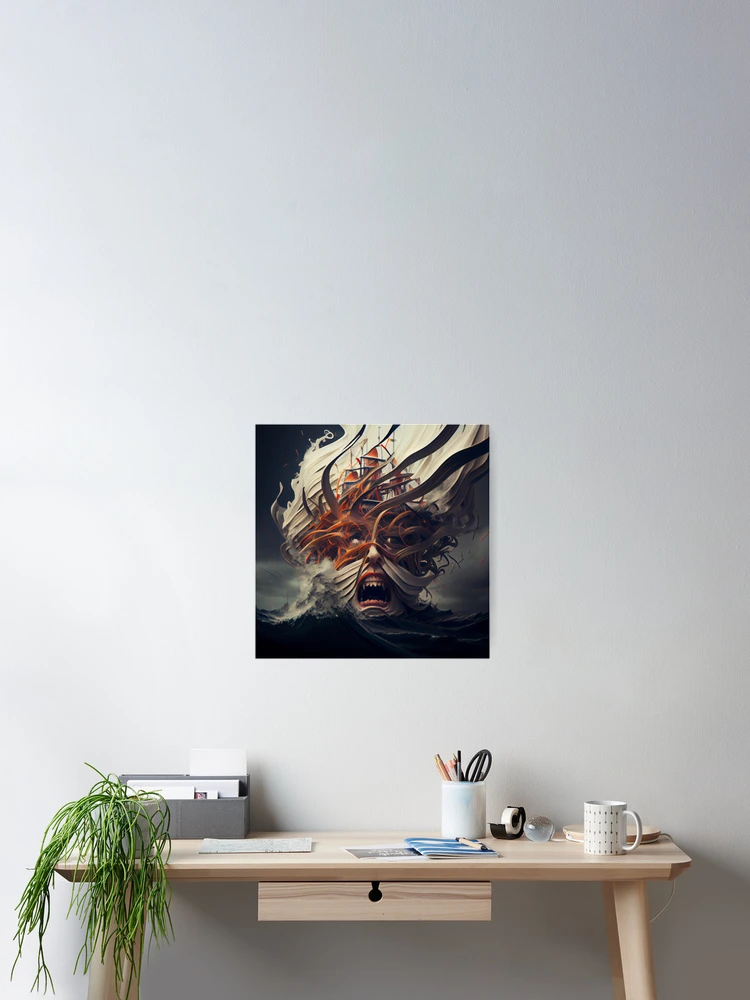 Imagen 2 de 3, Póster con la obra Maelstrom of Frustration Digital Painting, diseñada y vendida por CodeAndColors.