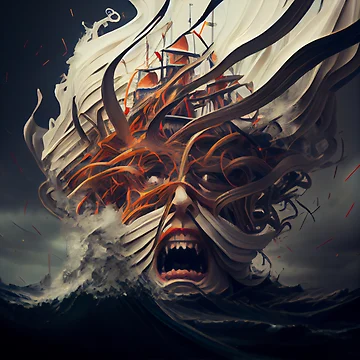 Imagen de la obra Maelstrom of Frustration Digital Painting de CodeAndColors