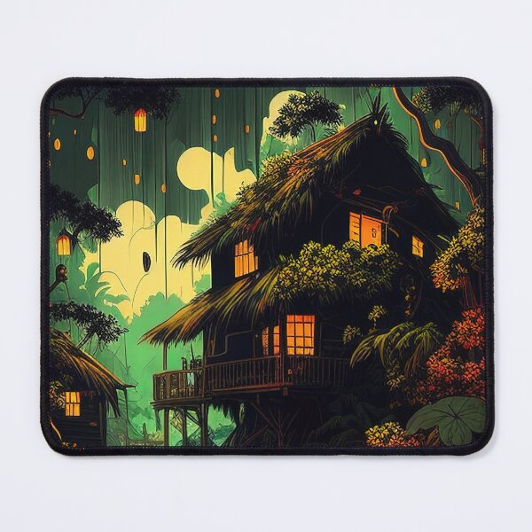 Item preview, Rainforest house in the jungle illustration designed and sold by RK - Shop.