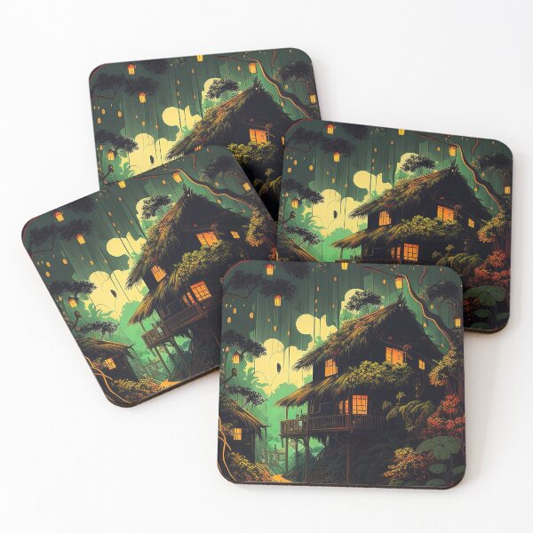 Item preview, Rainforest house in the jungle illustration designed and sold by RK - Shop.