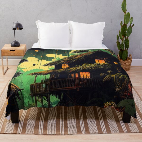 Item preview, Rainforest house in the jungle illustration designed and sold by RK - Shop.