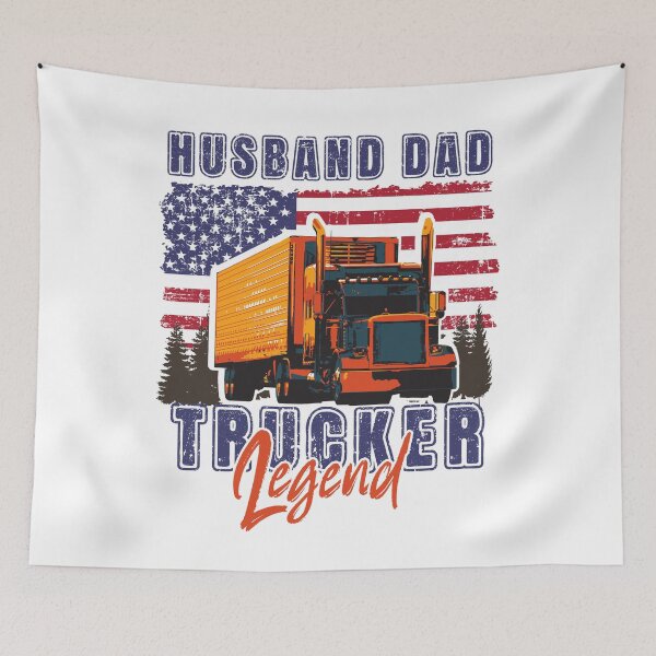 Item preview, USA Big loads rig trucker vintage, Husband Dad Trucker Legend designed and sold by HomeCoquette.