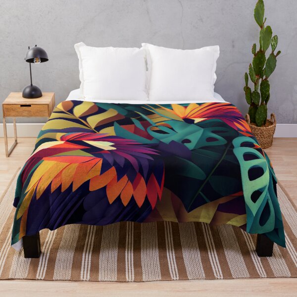 Item preview, Angular Bold Tropical Pattern Digital Painting designed and sold by CodeAndColors.