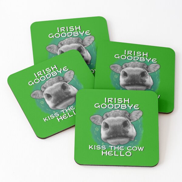 Item preview, Irish goodbye kiss the cow hello St Patrick's Day funny gift with cow designed and sold by facePale.