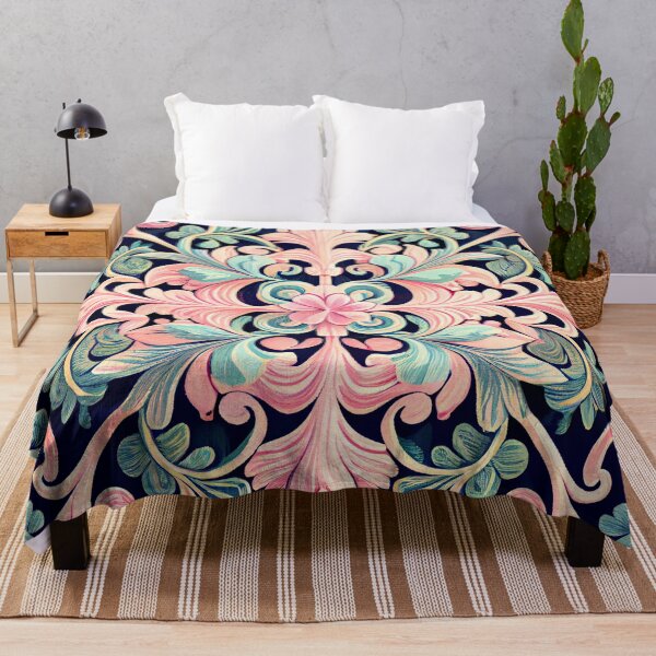 Item preview, Pastel Square Baroque Tropical Pattern Digital Painting designed and sold by CodeAndColors.