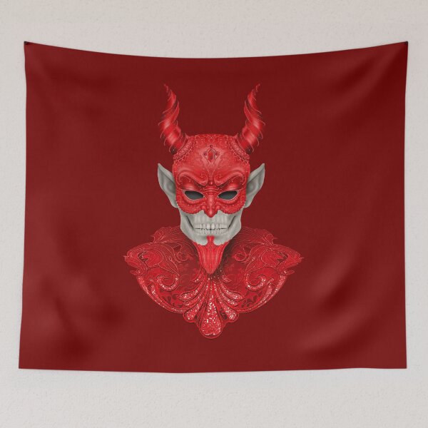 Item preview, Red devil Venetian mask by Maxine Gadd  designed and sold by Maxine Gadd.