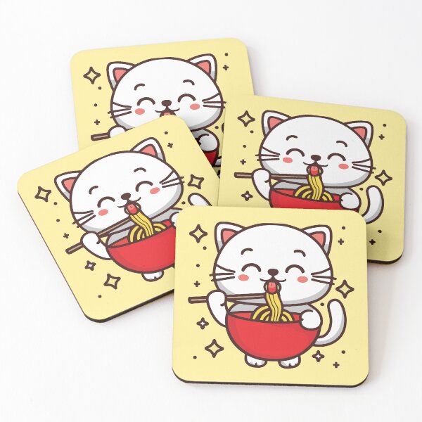 Item preview, what do cats eat.? - Cats Eating Noodles Funny designed and sold by KawaiiBombShop.