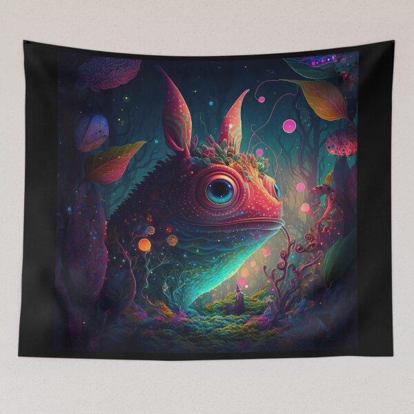 Item preview, Another Dimension - Wizard Seeks Counsel From Extra-dimensional Elder Lifeform in Enchanted Forest - Very High Resolution - Original Artwork designed and sold by CloudofKnowing.