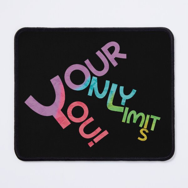 Item preview, Your only limit is you! Spread Positivity motivational quote in bright fun retro 80s inspired colors! designed and sold by MunsyArt.
