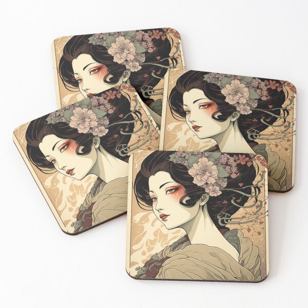 Item preview, Japanese Woman in Spring - Art Nouveau Style designed and sold by ArtNouveauChic.