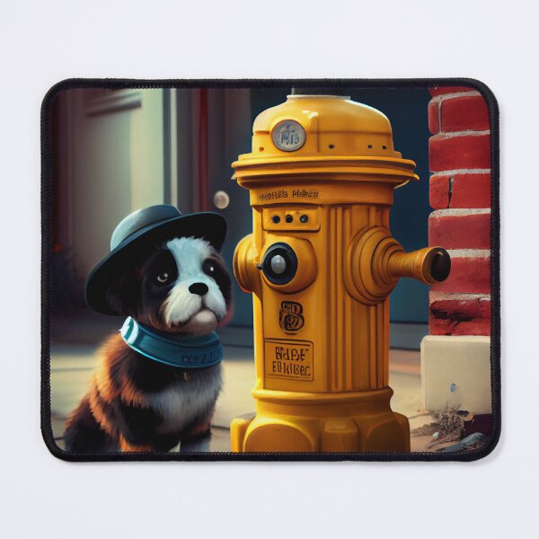 Item preview, Fizz and the Bumblebee at the Fire Hydrant Digital Painting designed and sold by CodeAndColors.