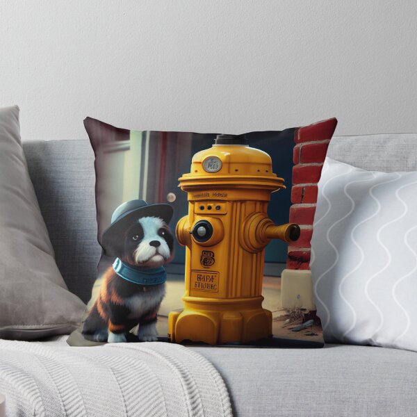 Item preview, Fizz and the Bumblebee at the Fire Hydrant Digital Painting designed and sold by CodeAndColors.